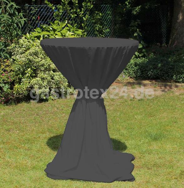 "Milano" - Stehtischhusse 70 cm rund - mit Bindeschal - 100% Polyester - 175 gr/qm - anthrazit / dunkelgrau